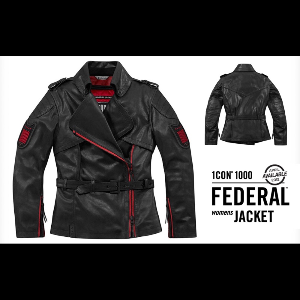 ICON Federal Women’s Jacket, Black Multi-way, Size Medium
